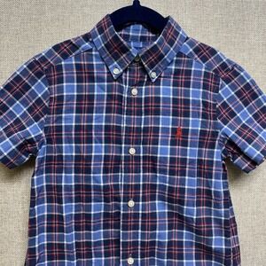 Ralph Lauren Plaid Short Sleeve Button Down Shirt Boys Youth 3/3T